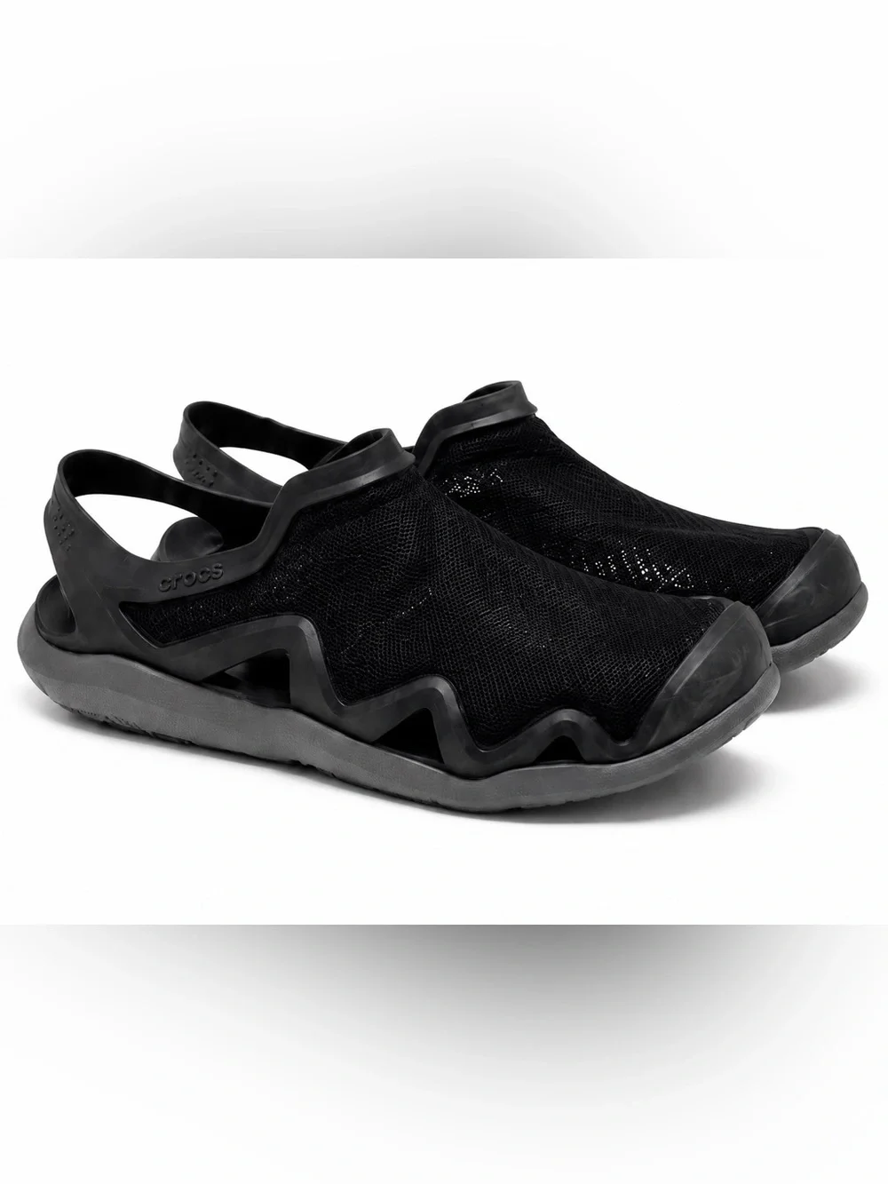Crocs Swiftwater Mesh Wave Sandals Black Men’s Size 8 Water Shoes Beach Hiking